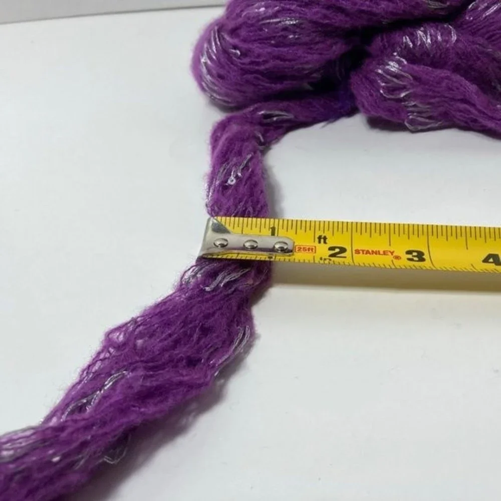 Purple Silver Sequin Rigoletto Yarn 4 Skeins